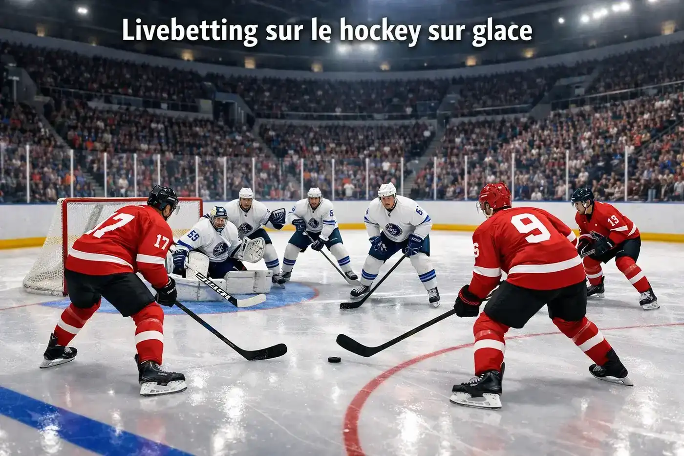 Intensiv ishockeymatch med publik som tittar på powerplay-situation